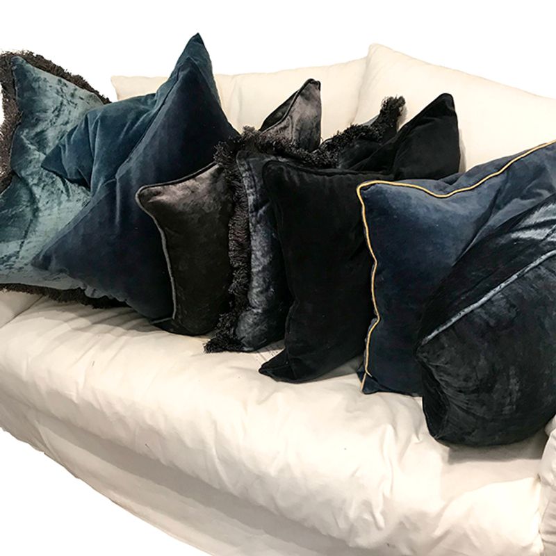 cushion cover shiny velvet royal blue