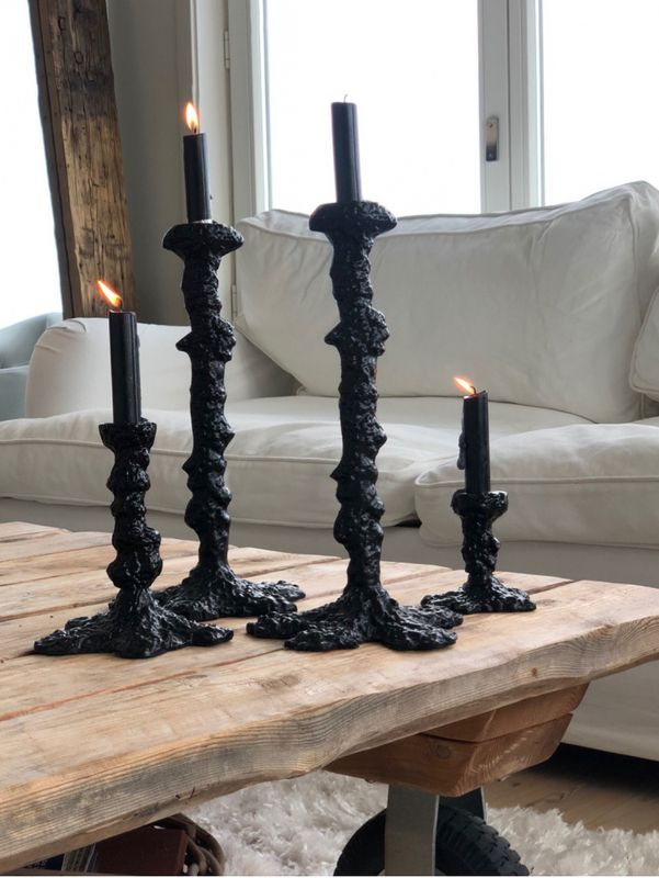 Art Candelholder Matt Black Small