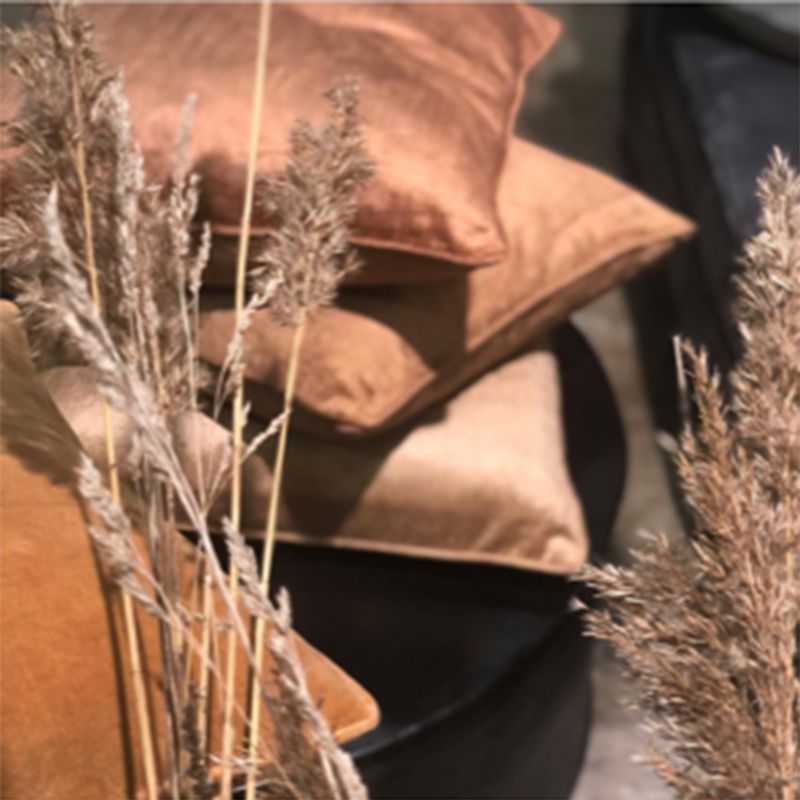 cushion cover Velvet slub Nude terracotta