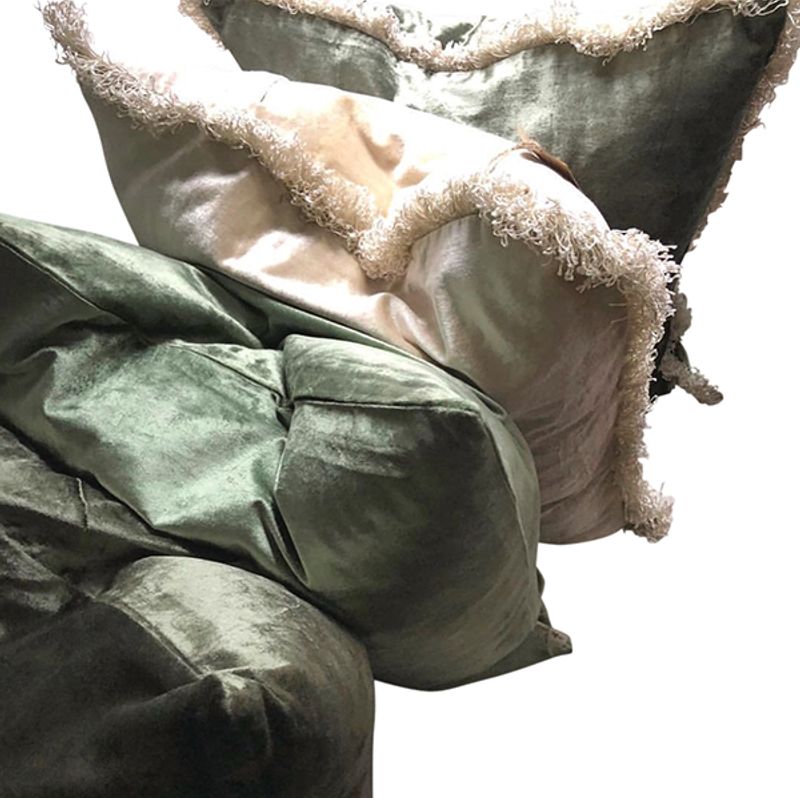 cushion cover shiny olive green