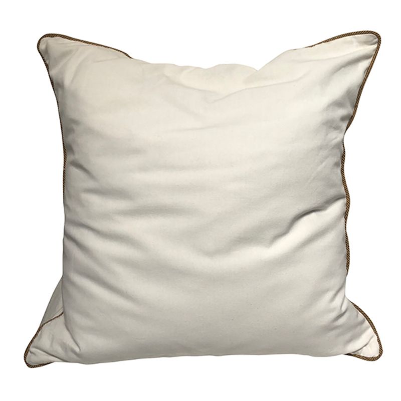 cushion cover plain w/gold piping