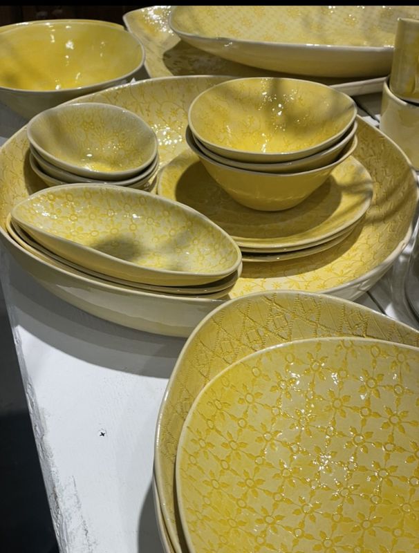 Soup Bowl Mixe Pattern Yellow 