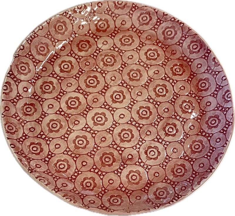 Cake Plate Mixed Pattern Pimento