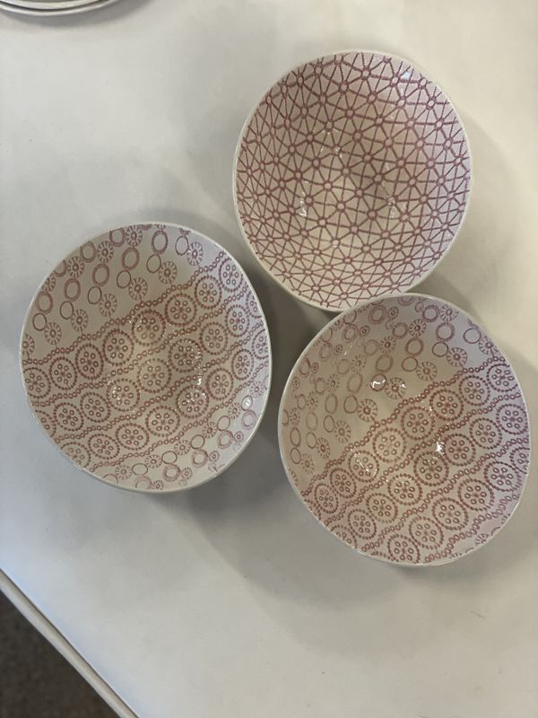 Soup Bowl Mixe Pattern Pink